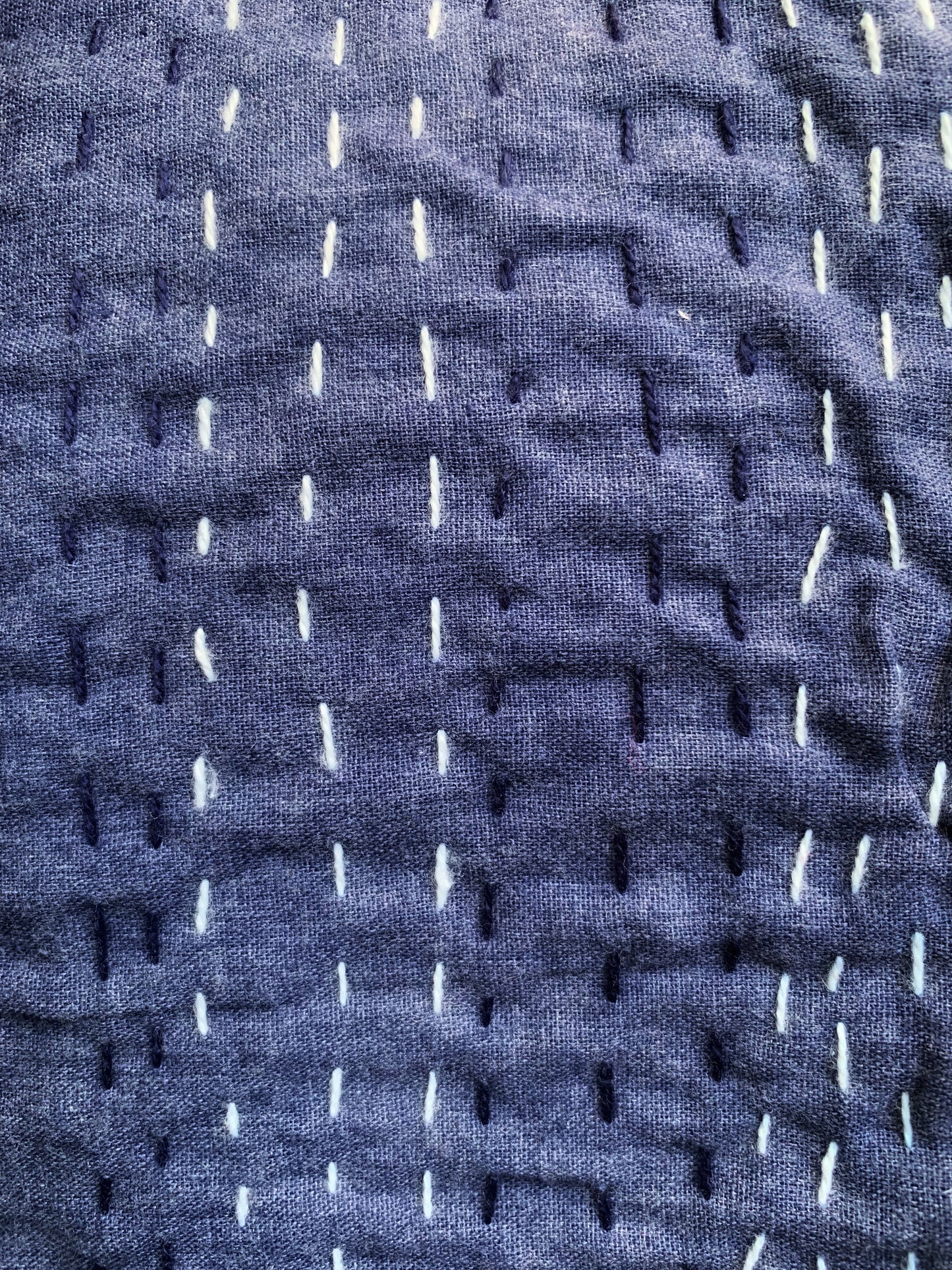 Kantha algodón 100% estampado artesanal block print India · Plaid · Colcha verano · Cubre sofá hindú · Geométrico azul índigo