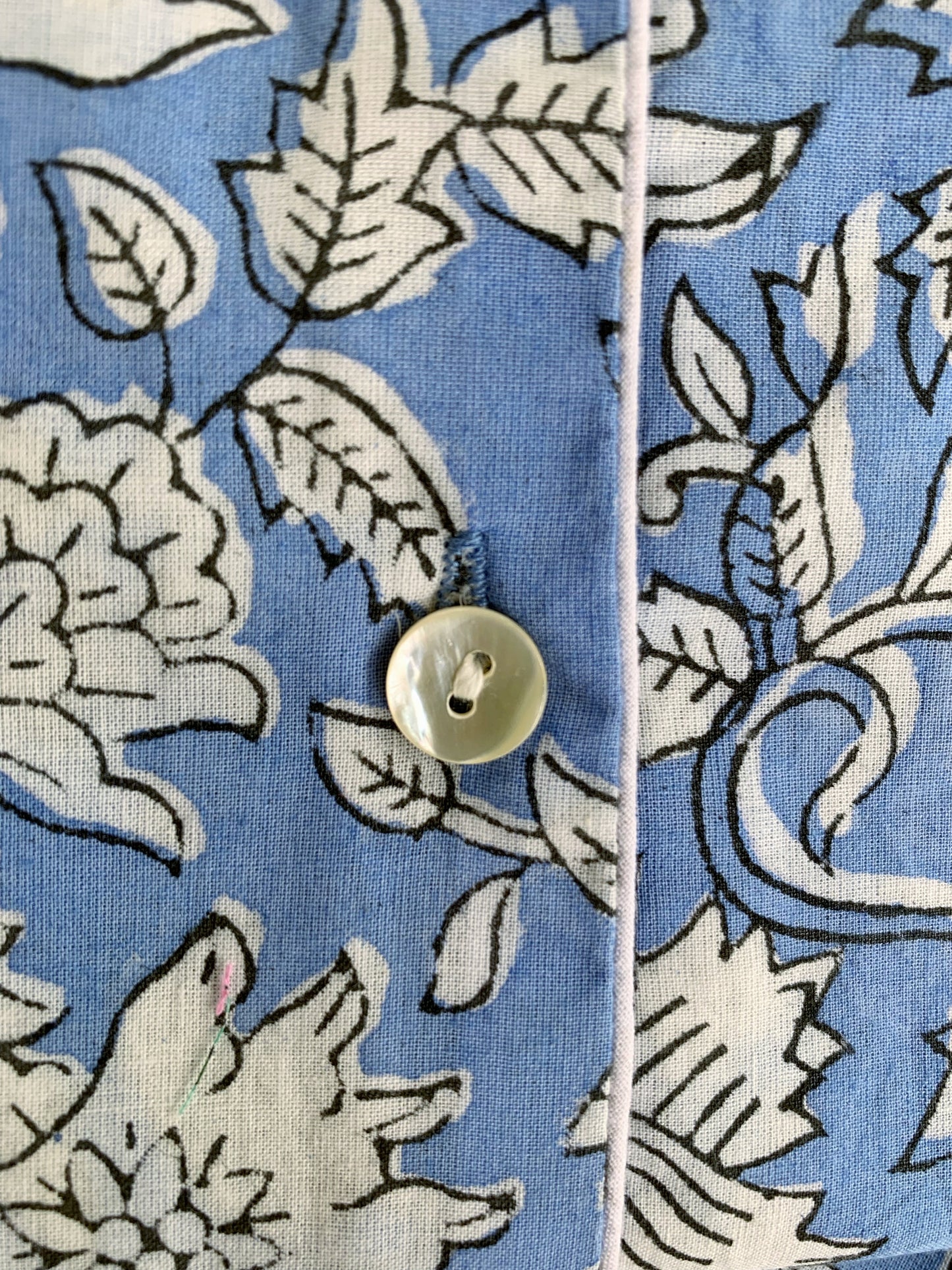 Long-sleeved pajamas and pants · Pure cotton block print handmade in India · 100% cotton winter pajamas · Bordeaux flowers