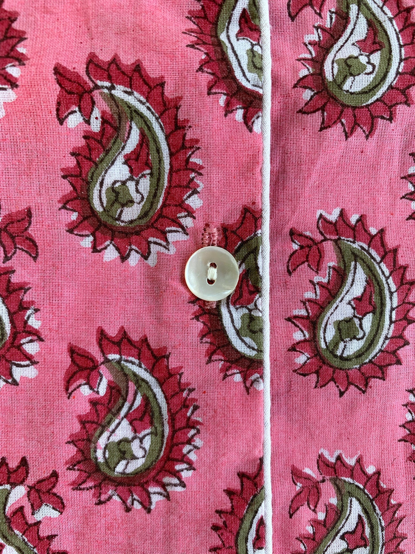 Long-sleeved pajamas and pants · Pure cotton block print handmade in India · 100% cotton winter pajamas · Bordeaux flowers