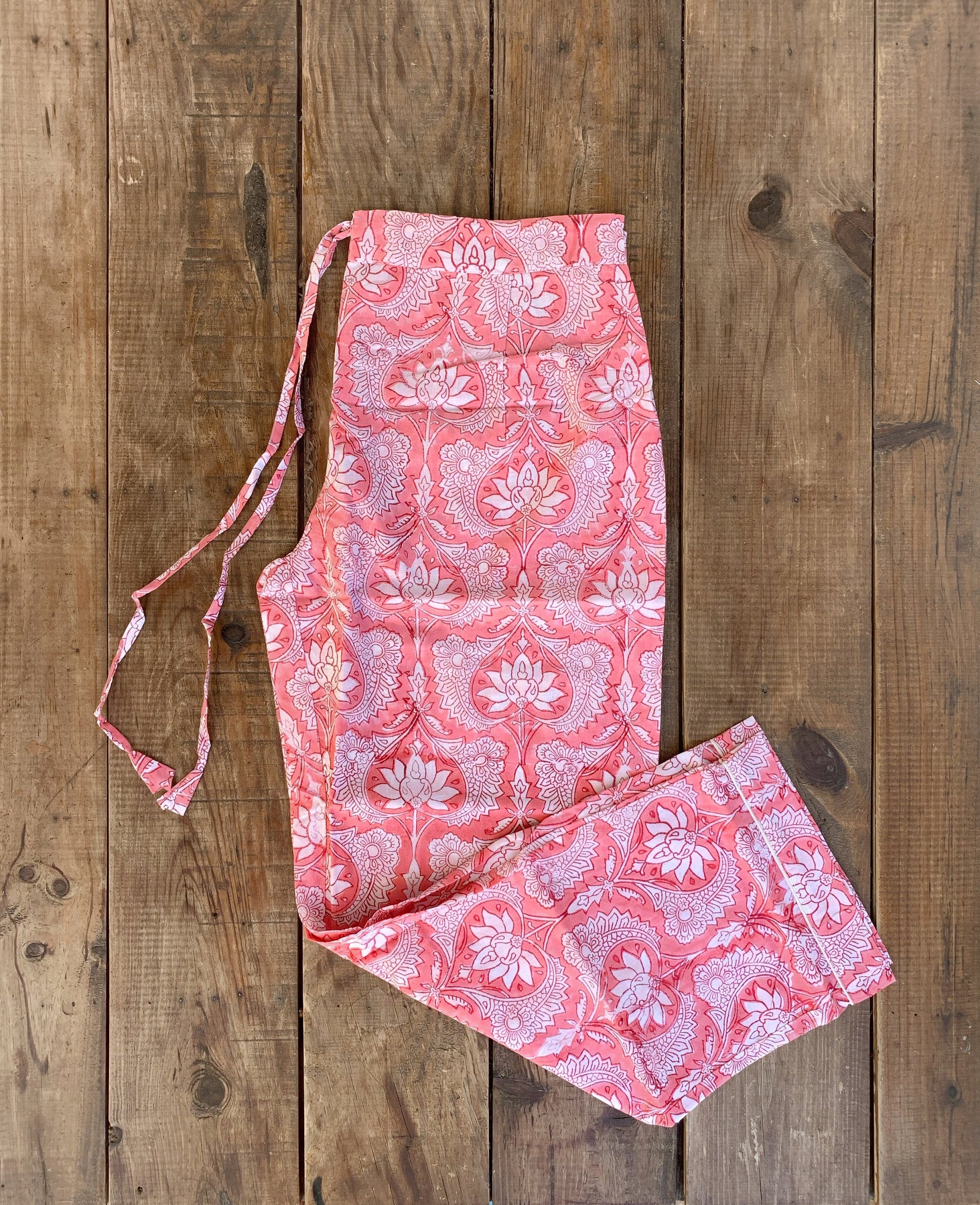 pijama blockprint largo india coral loto